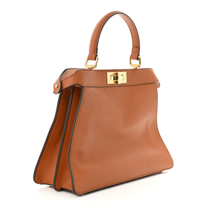 Fendi Vitello Seta Shiny Nappa Medium Peekaboo I SEE U Satchel Brandy Light Rose 3 of 14