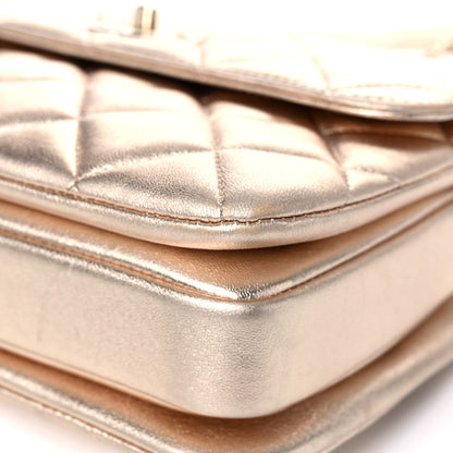 Chanel Metallic Lambskin Quilted Small Trendy CC Flap Dual Handle Bag Gold 9 of 17