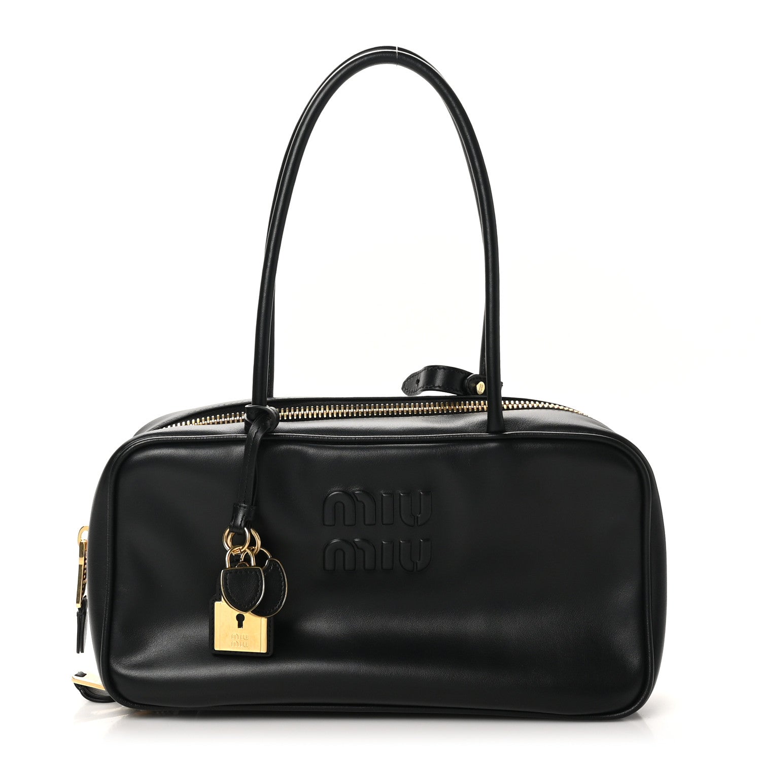 Miu Miu Calfskin Softy Medium Beau Top Handle Bag Black 1 of 9