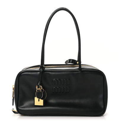 Miu Miu Calfskin Softy Medium Beau Top Handle Bag Black 1 of 9