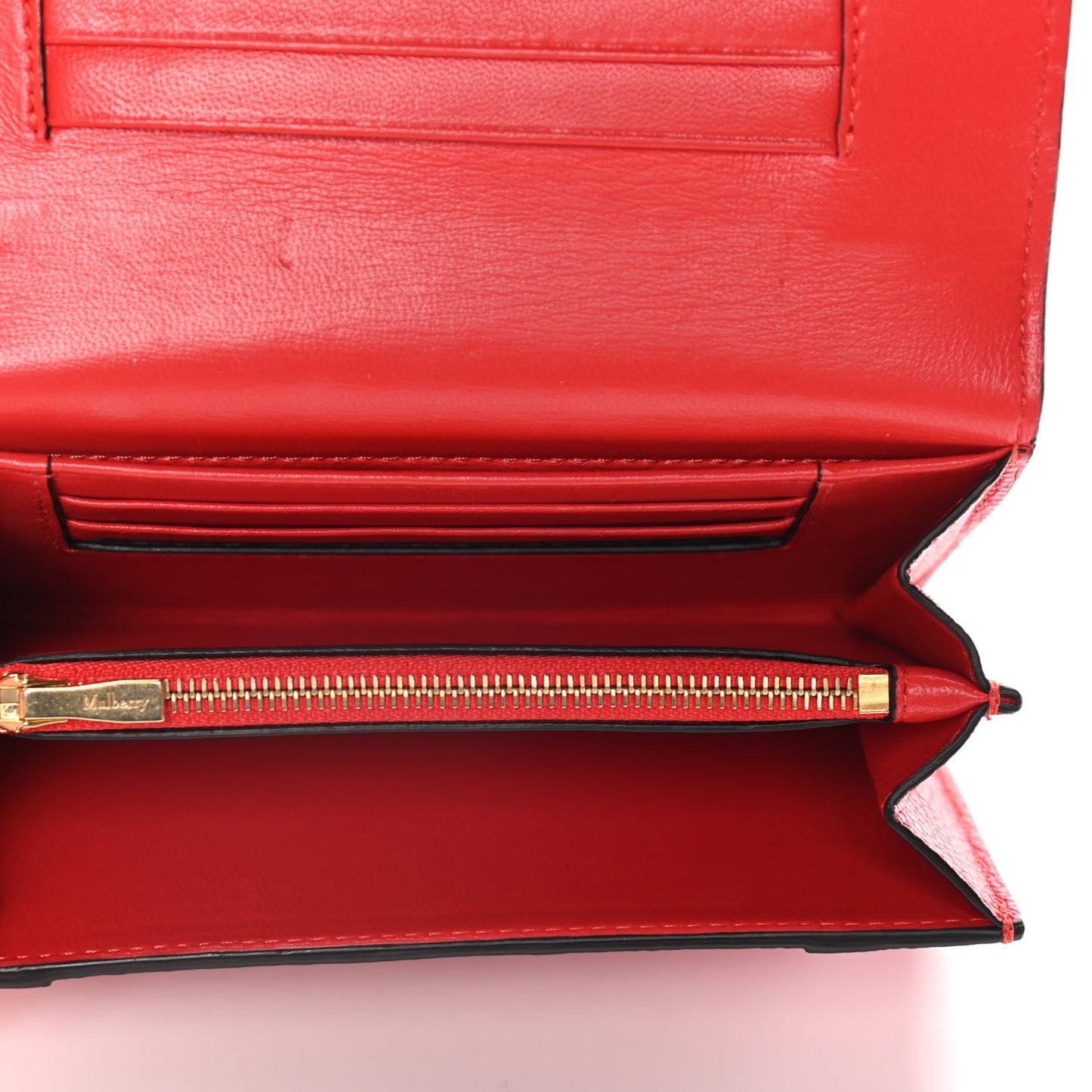 Small Classic Grain Medium Continental French Wallet Red