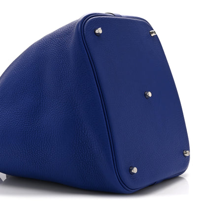 Hermes Taurillon Clemence Picotin Lock 26 GM Bleu Electrique 9 of 10