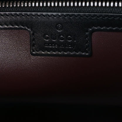Gucci Calfskin Crocodile Double G Duffle Bag Black 6 of 9
