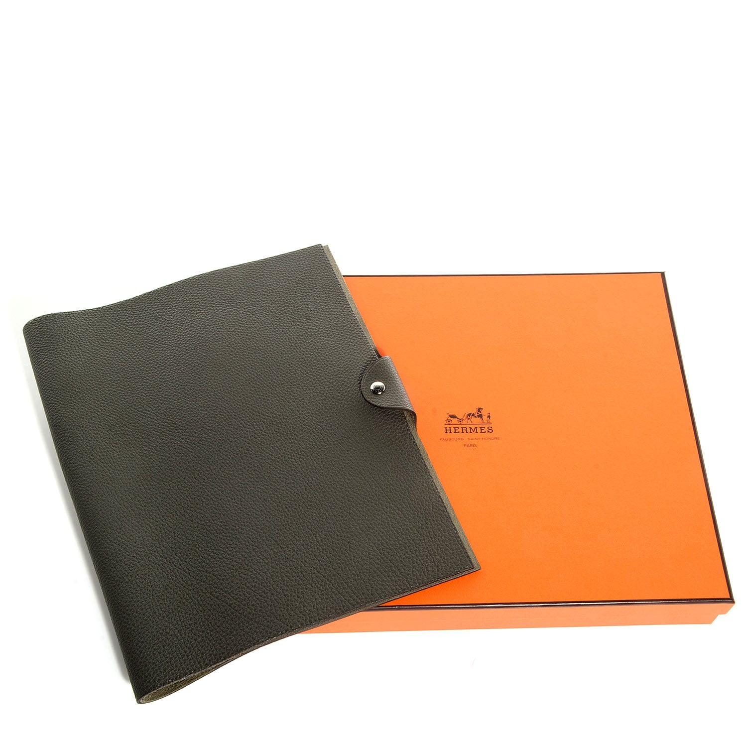 Hermes Togo Ulysse GM Notebook Cover Vert De Gris 4 of 12
