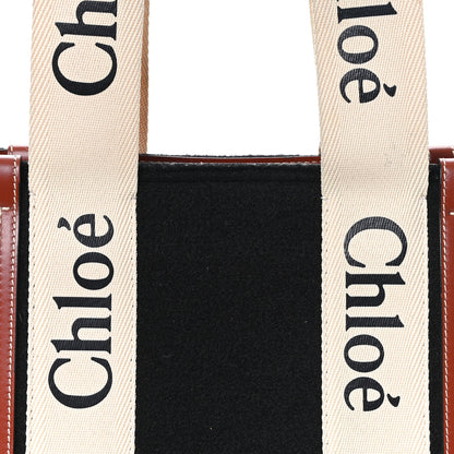 Chloe Felt Calfskin Medium Woody Ribbon Tote Black 7 of 10