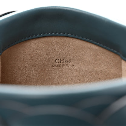 Chloe Crocodile Embossed Calfskin Darryl Clutch Mirage Blue 5 of 7