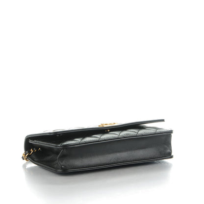 Chanel Lambskin Quilted Boy Wallet On Chain WOC Black 4 of 8