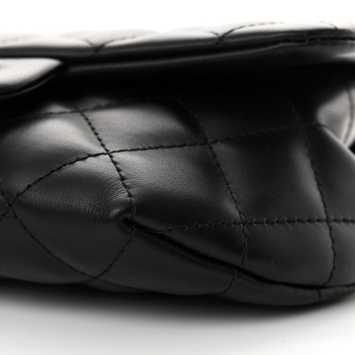 Calfskin Quilted CC Uniform Flap Belt Bag Black