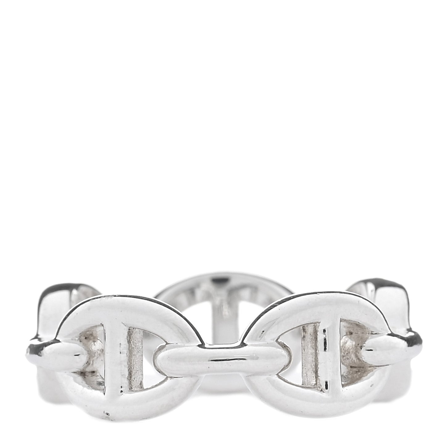 Sterling Silver PM Chaine d'Ancre Enchainee Band Ring 54 6.75