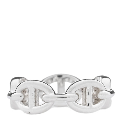 Hermes Sterling Silver PM Chaine d'Ancre Enchainee Band Ring 54 6.75 5 of 16