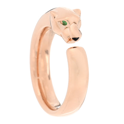 Cartier 18K Pink Gold Tsavorite Black Onyx Panthere De Cartier Ring 52 6 1 of 6