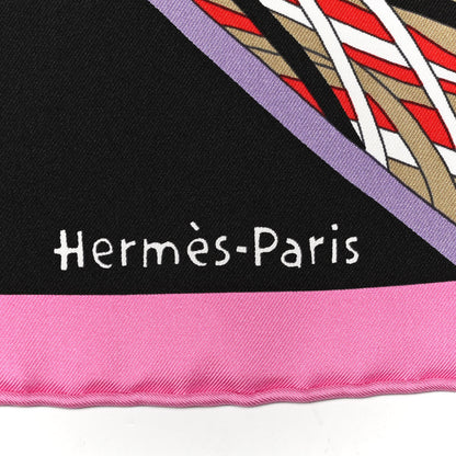Hermes Silk A Travers Champs Scarf 90 Rose Vif Jaune Multicolor 2 of 5