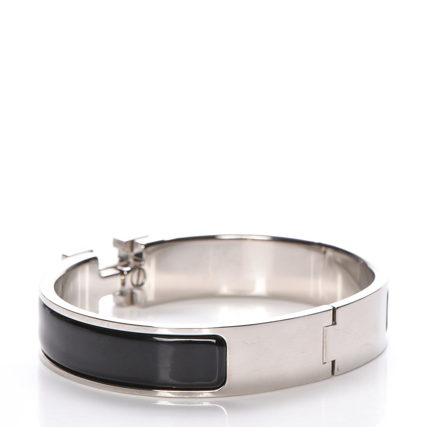 Enamel Narrow Clic Clac H Bracelet PM Black