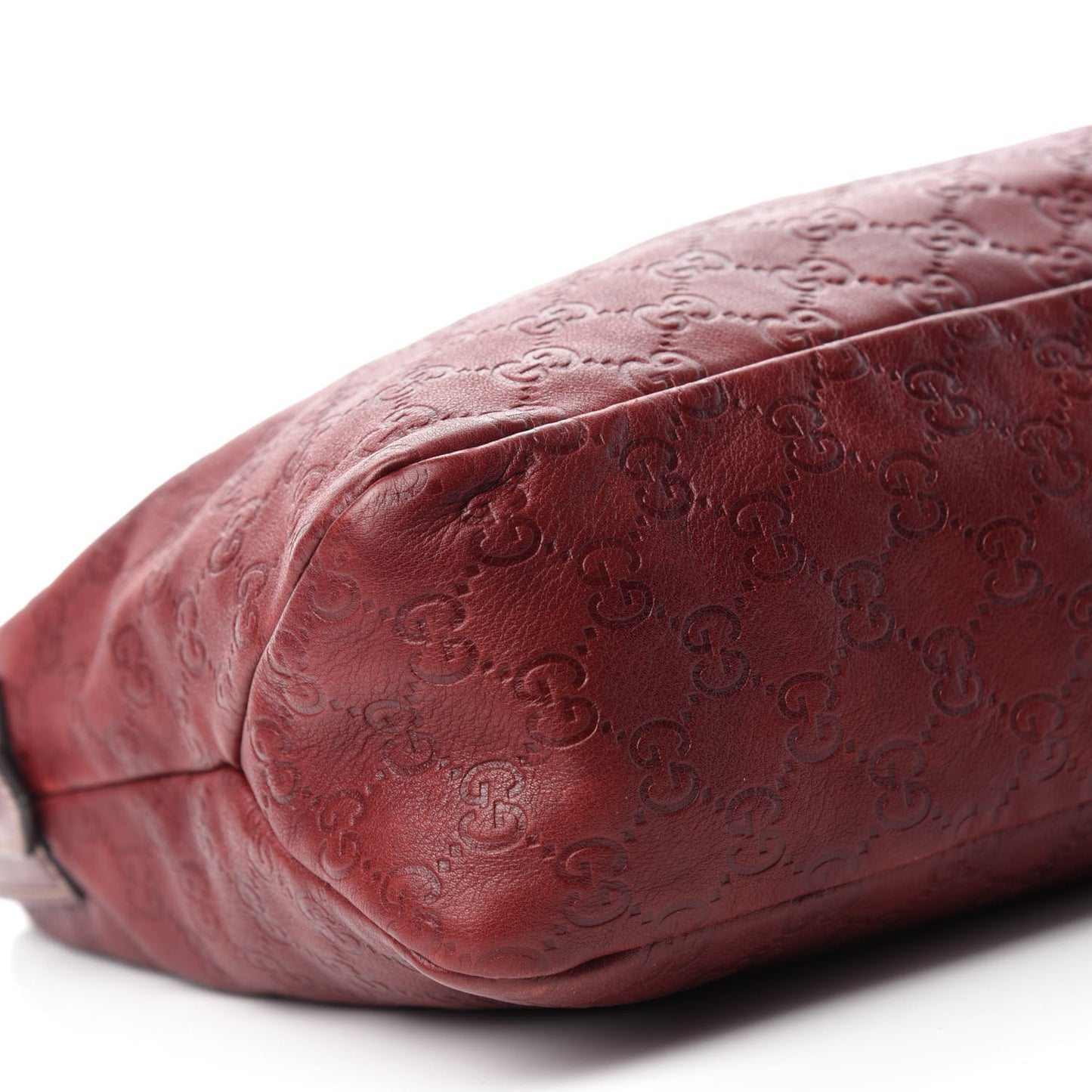 Guccissima Medium Horsebit Chain Hobo Red