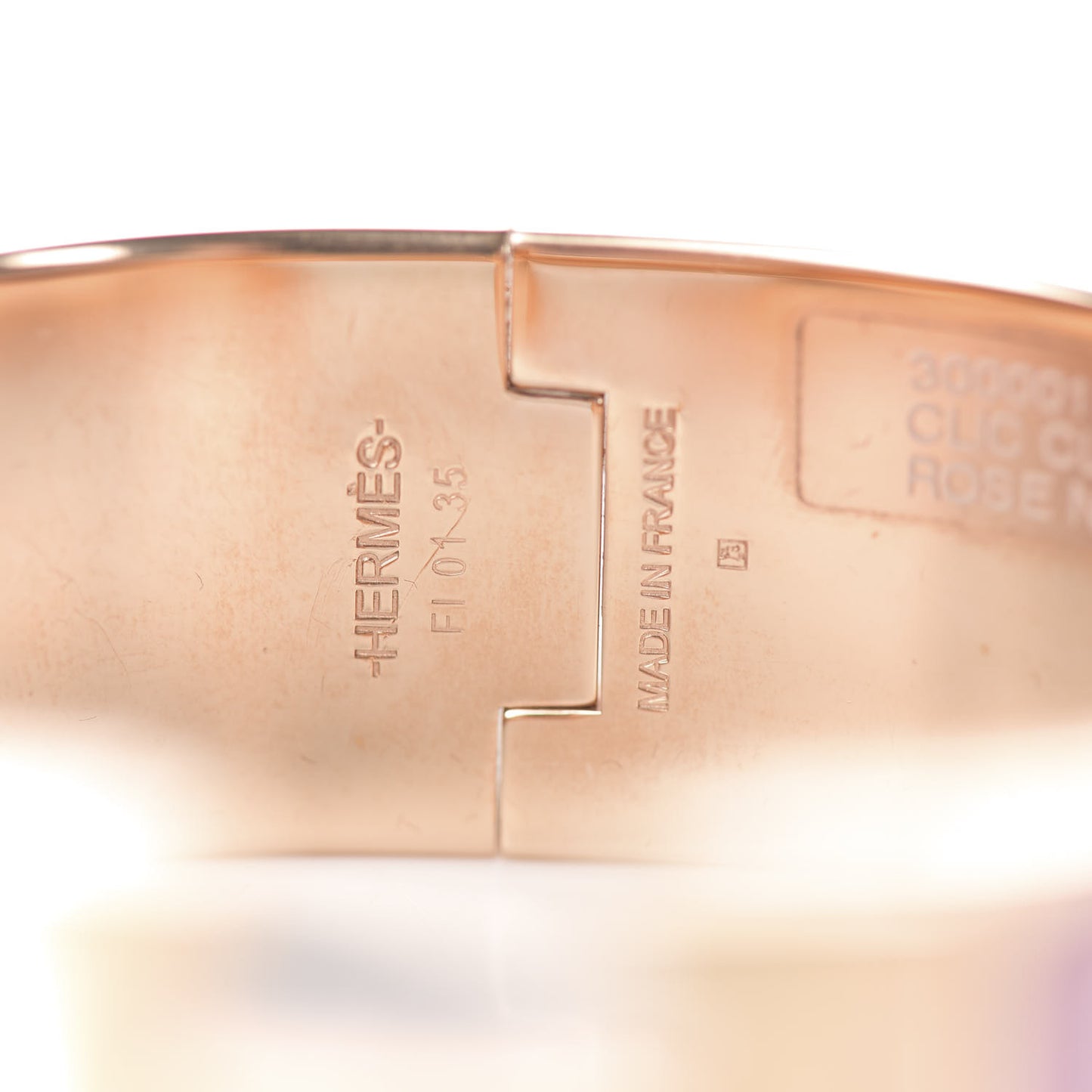 Enamel Wide Clic Clac H Bracelet PM Rose Nacarat