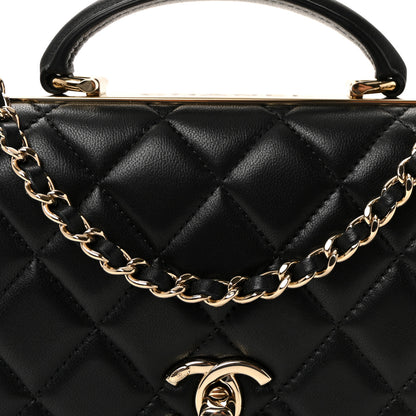Chanel Lambskin Quilted Top Handle Trendy CC Wallet On Chain WOC Black 17 of 23