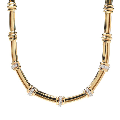 Tiffany 18K Yellow Gold Platinum Diamond Atlas Necklace 1 of 5