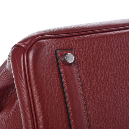 Hermes Taurillon Clemence Birkin 35 Rouge H 6 of 41