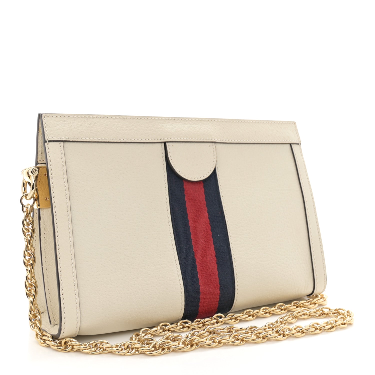 Gucci Textured Calfskin Web Small Ophidia Chain Shoulder Bag Mystic White 3 of 11