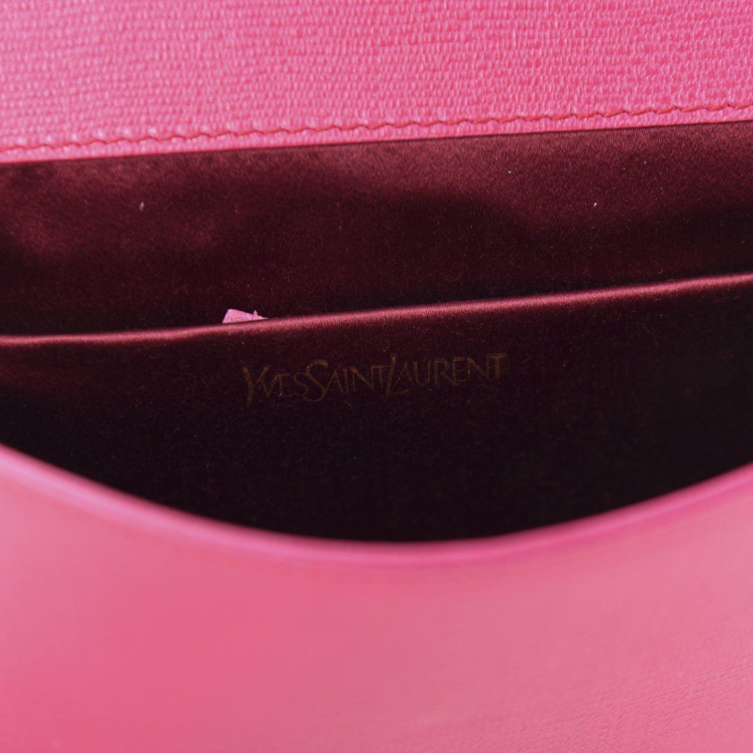 Saint Laurent Textured Calfskin Y Ligne Clutch Fuchsia 8 of 9