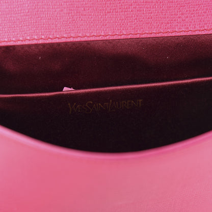 Saint Laurent Textured Calfskin Y Ligne Clutch Fuchsia 8 of 9