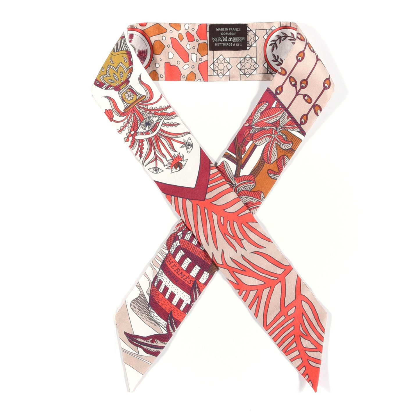 Silk La Danse Des Amazones Twilly Beige Corail Brun