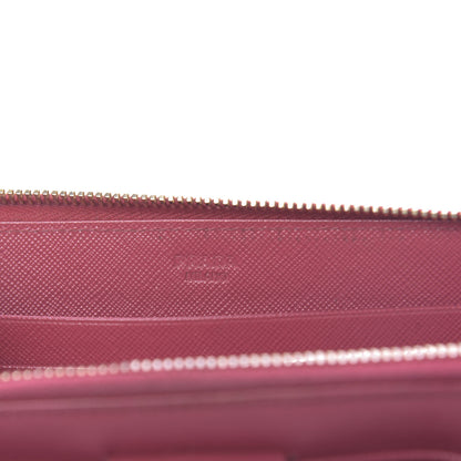 Prada Saffiano Fiocco Bow Zip Around Wallet Peonia 6 of 11