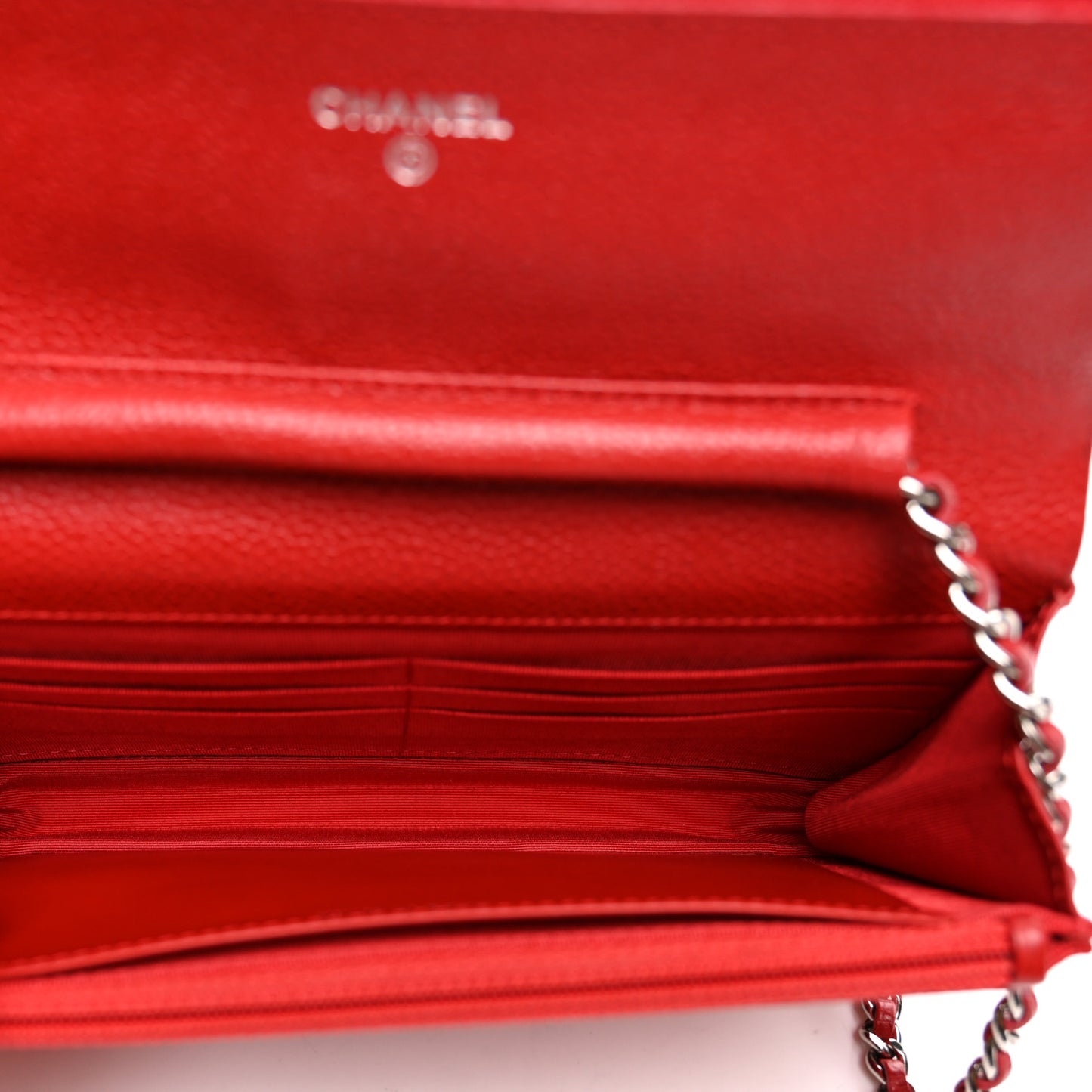 Caviar Quilted Wallet On Chain WOC Red