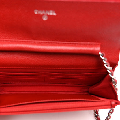 Chanel Caviar Quilted Wallet On Chain WOC Red 5 of 12
