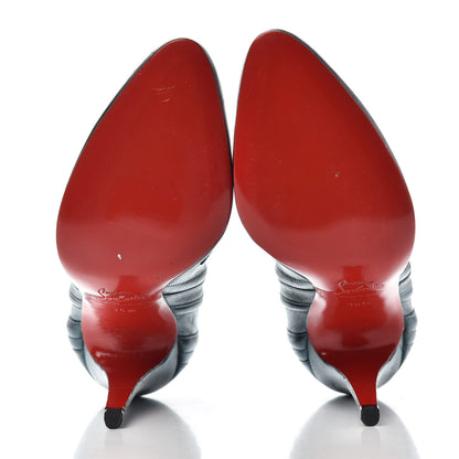 Christian Louboutin Metallic Nappa Laminato Sigourney 100 Booties 36.5 Peacock 6 of 9