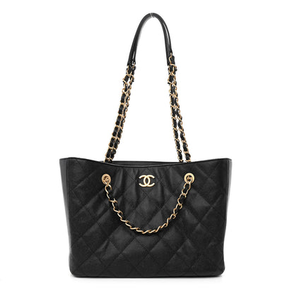Chanel Caviar Quilted Small Shopping Tote Black 1 of 10