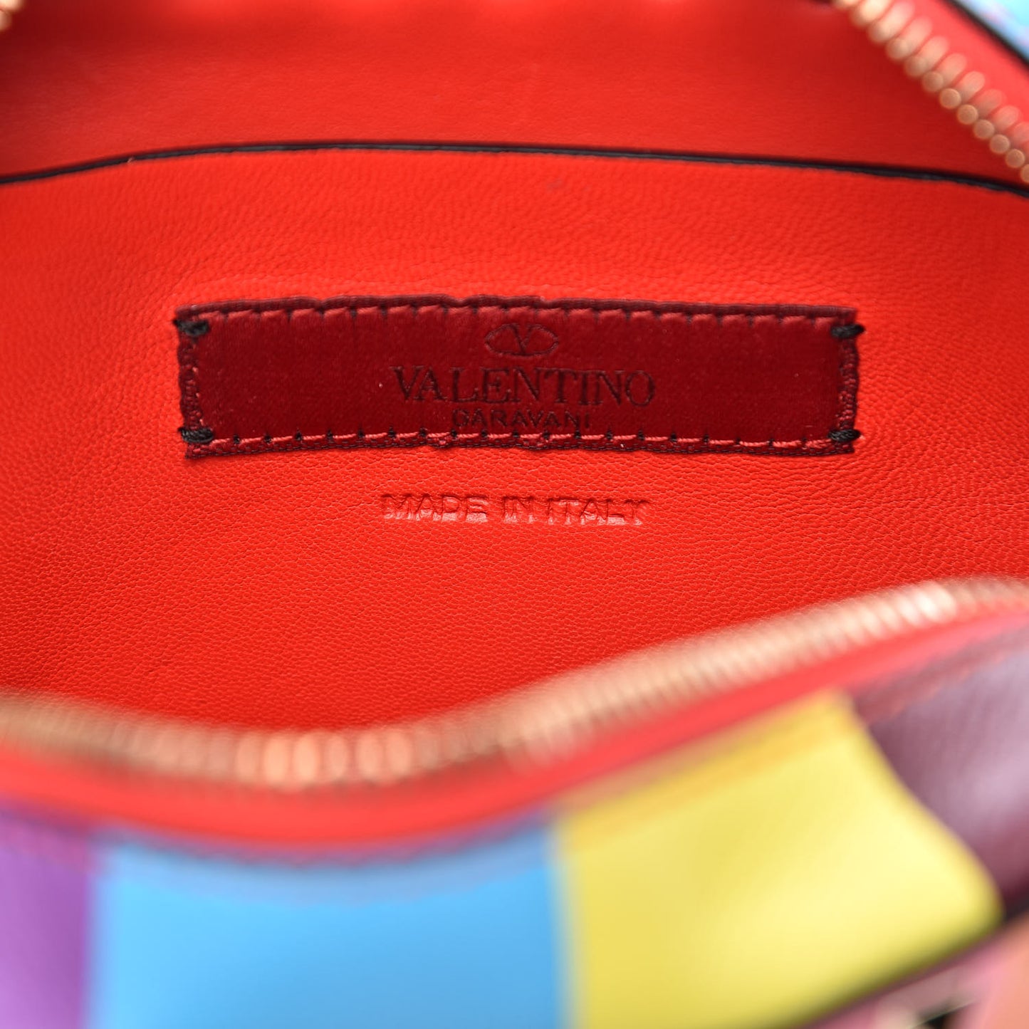 Vitello 1973 Rockstud Camera Crossbody Bag Multicolor