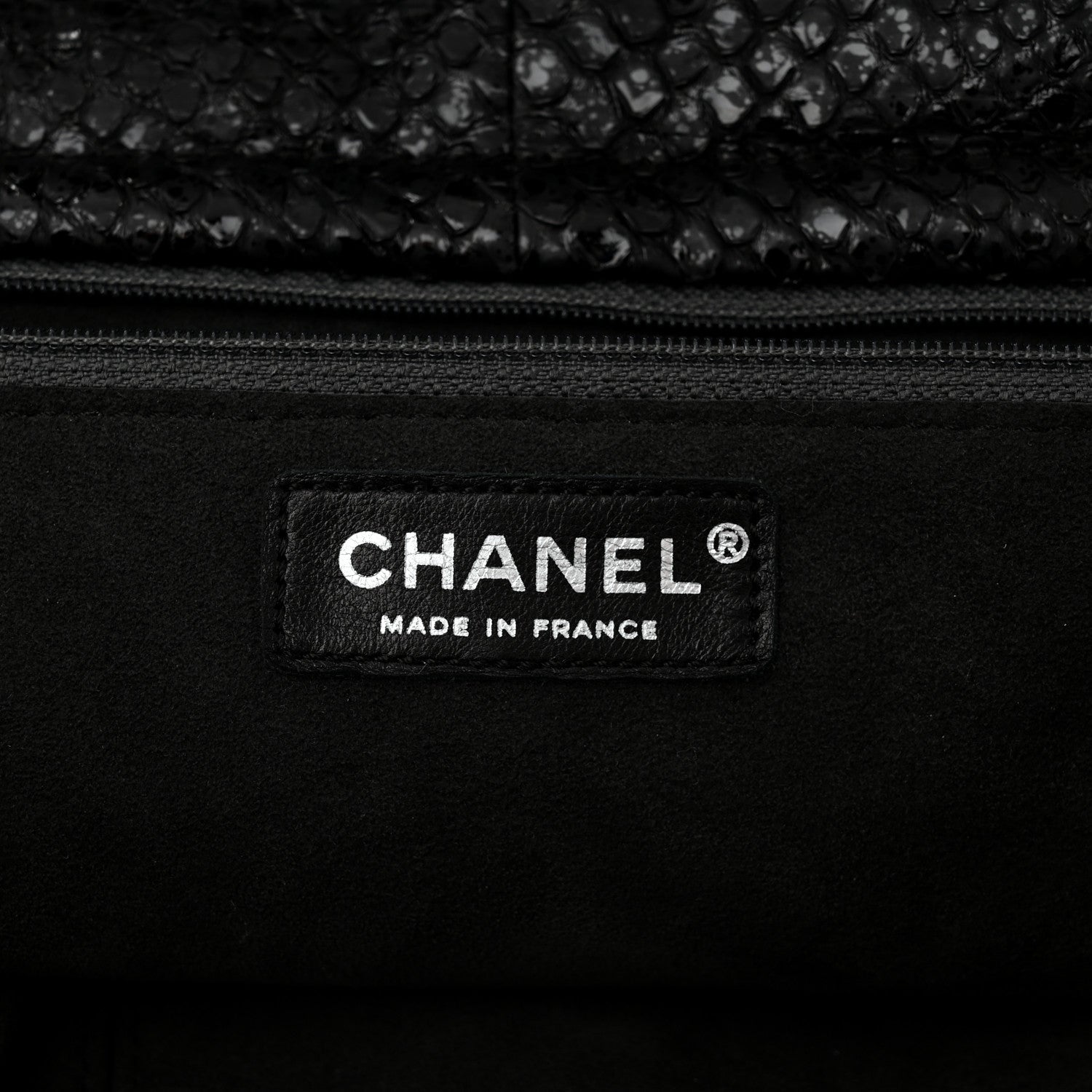 Chanel Snakeskin Accordion Tote Black 6 of 10