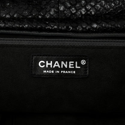 Chanel Snakeskin Accordion Tote Black 6 of 10