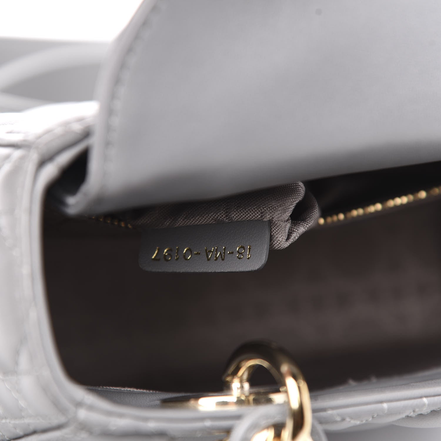 Christian Dior Lambskin Cannage Small Lucky Badges My Lady Dior Grey 7 of 13