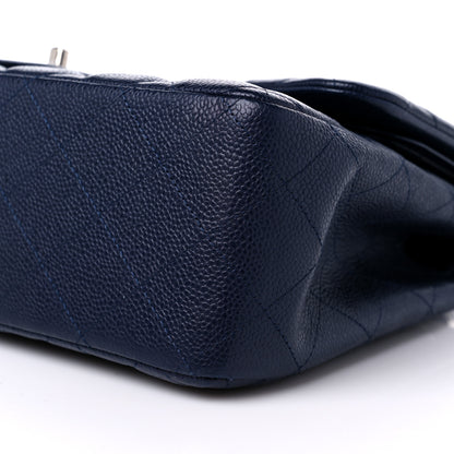 Chanel Caviar Quilted Jumbo Double Flap Navy Blue 9 of 13