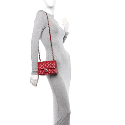 Chanel Lambskin Quilted Mini Square Flap Red 2 of 11