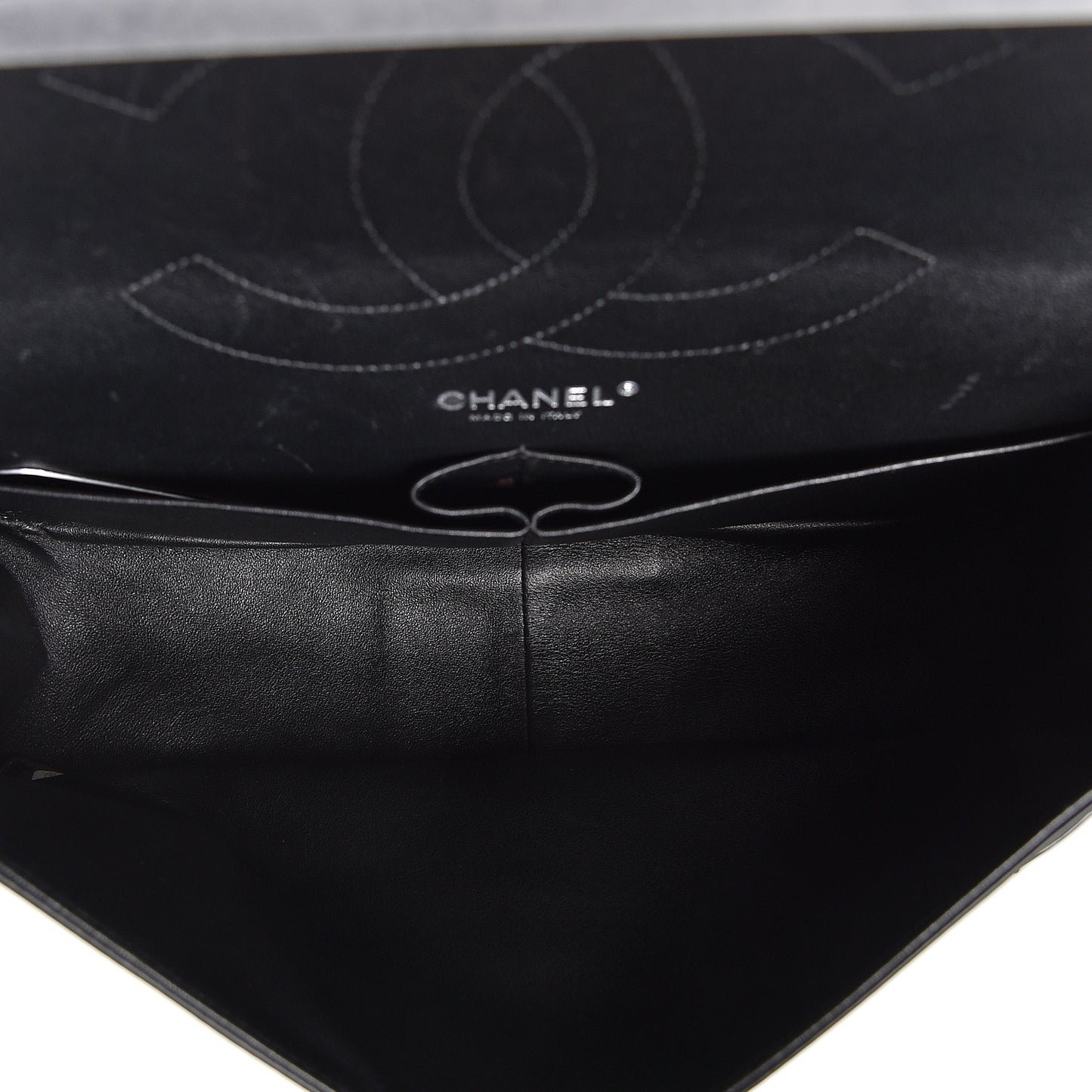 Distressed Patent Quilted 2.55 Reissue 227 Flap Black