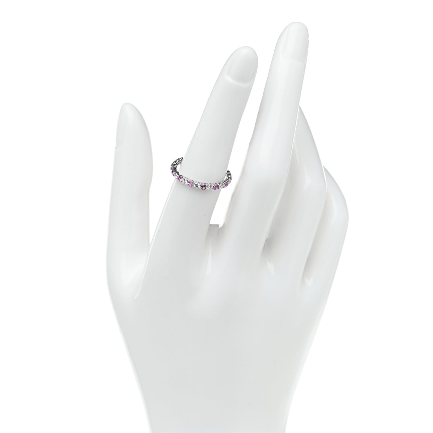 Platinum Diamond Pink Sapphire Embrace Eternity Ring 53 6.5