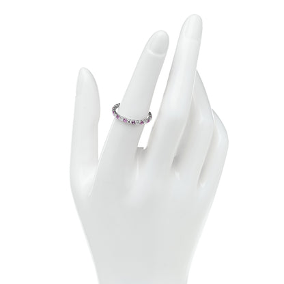 Tiffany Platinum Diamond Pink Sapphire Embrace Eternity Ring 53 6.5 2 of 5