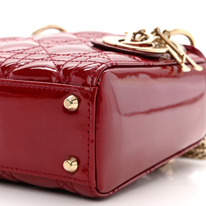 Christian Dior Patent Cannage Mini Lady Dior Red 10 of 12