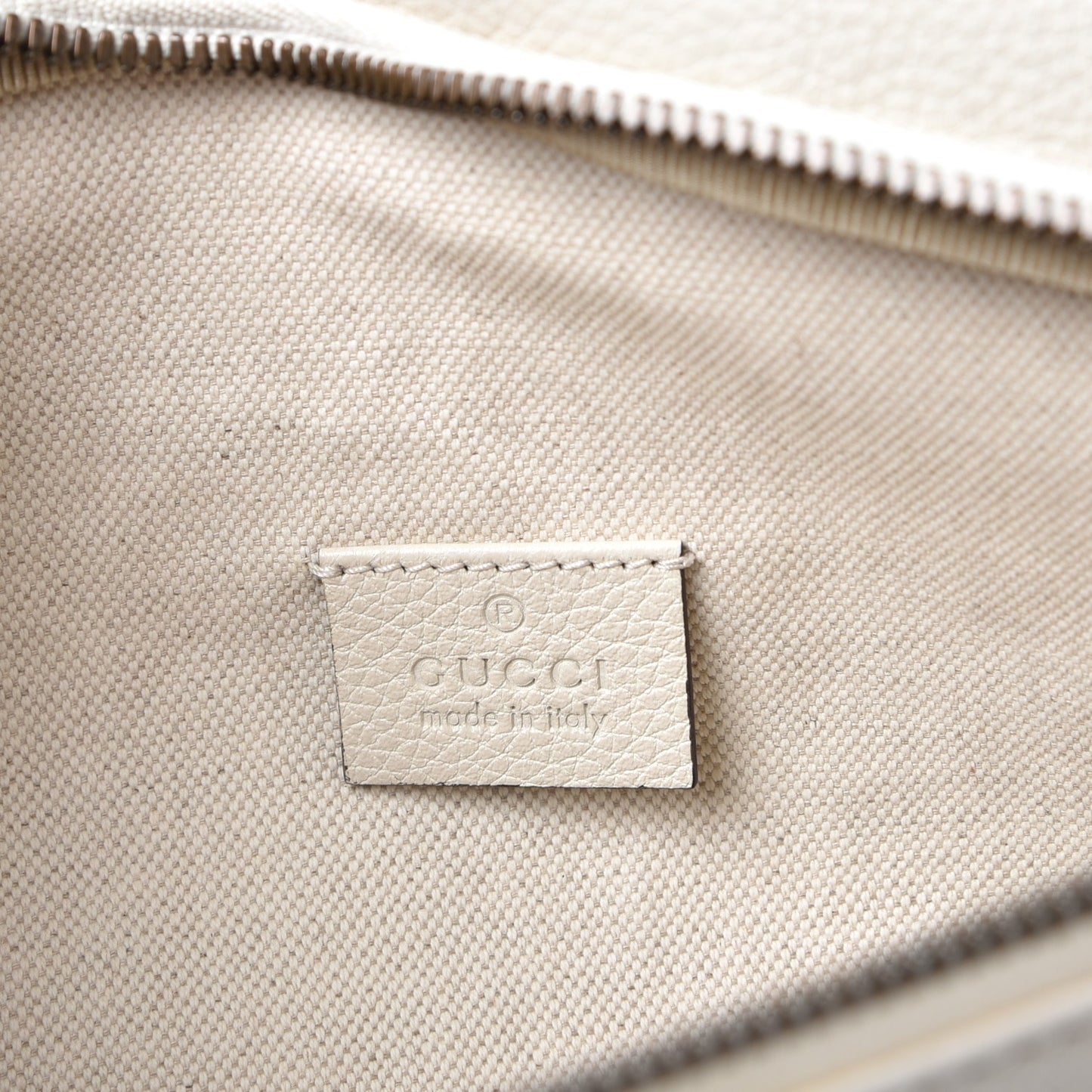 Grained Calfskin Logo Belt Bag White