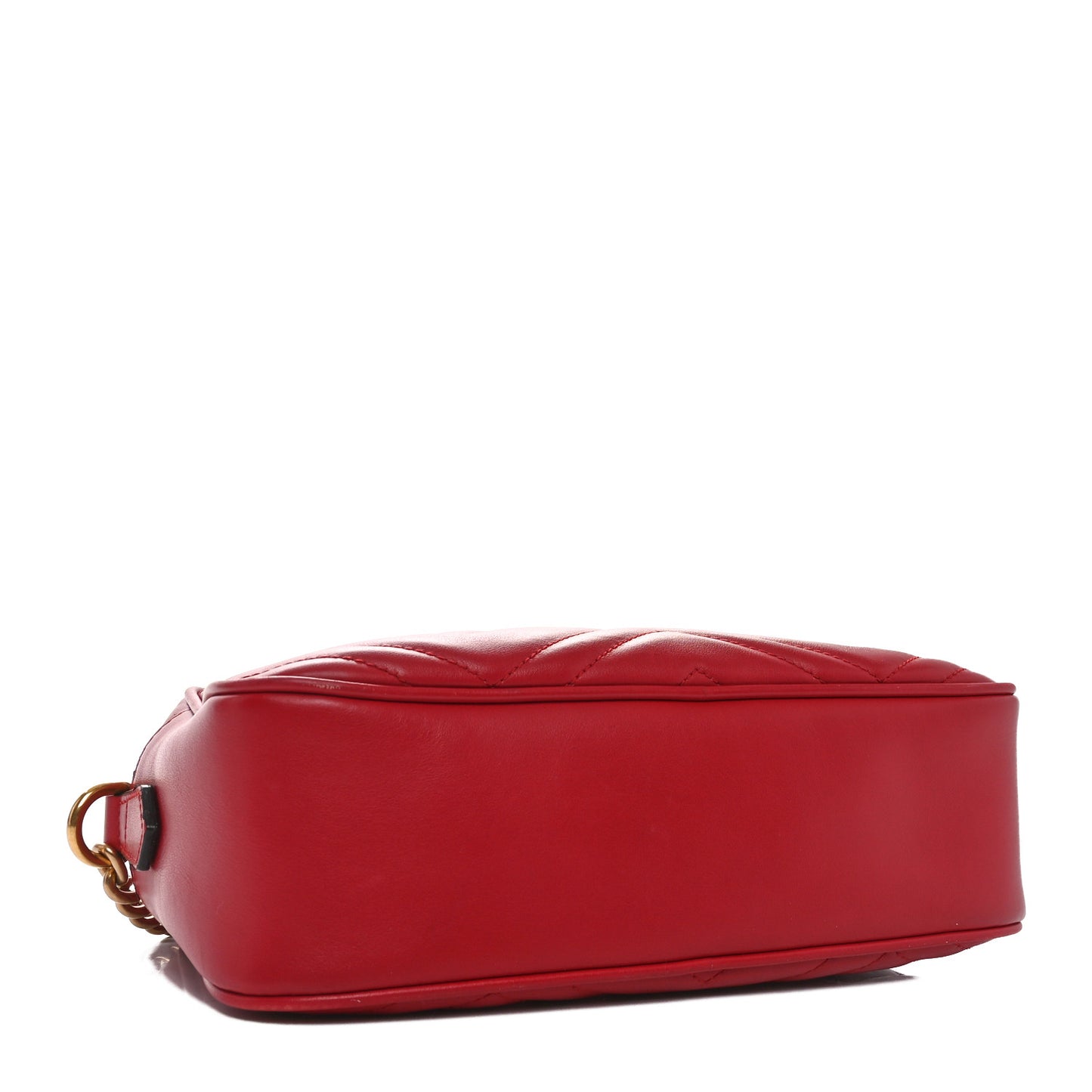 Calfskin Matelasse Small GG Marmont Chain Shoulder Bag Hibiscus Red