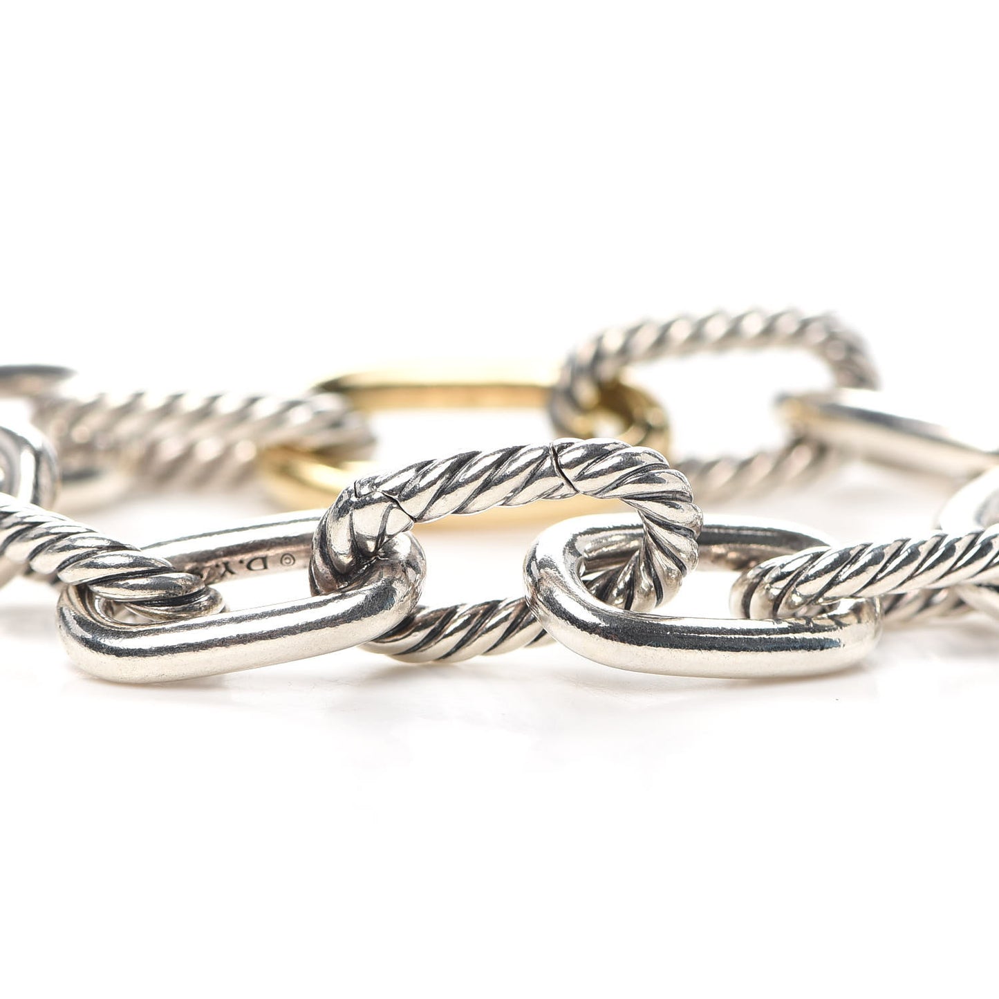 Sterling Silver 18K Yellow Gold 11mm Madison Chain Bracelet
