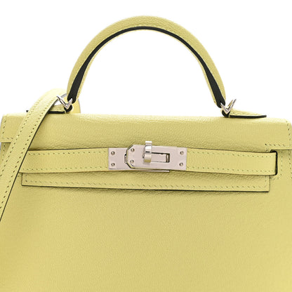 Hermes Chevre Mysore Mini Kelly Sellier 20 Jaune Bourgeon 8 of 17