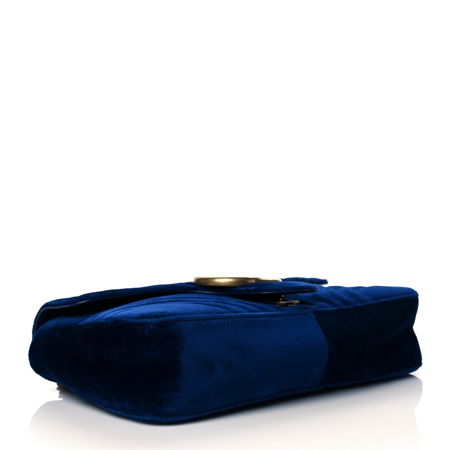 Velvet Matelasse Medium GG Marmont Shoulder Bag Cobalt Blue