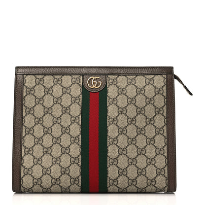Gucci GG Supreme Monogram Web Ophidia Pouch Brown 1 of 9