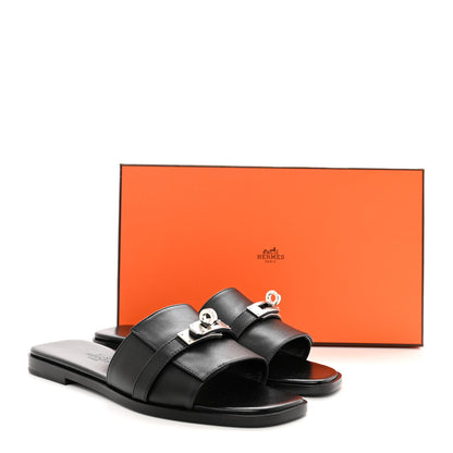 Hermes Calfskin Giulia Sandals 35.5 Black 12 of 12