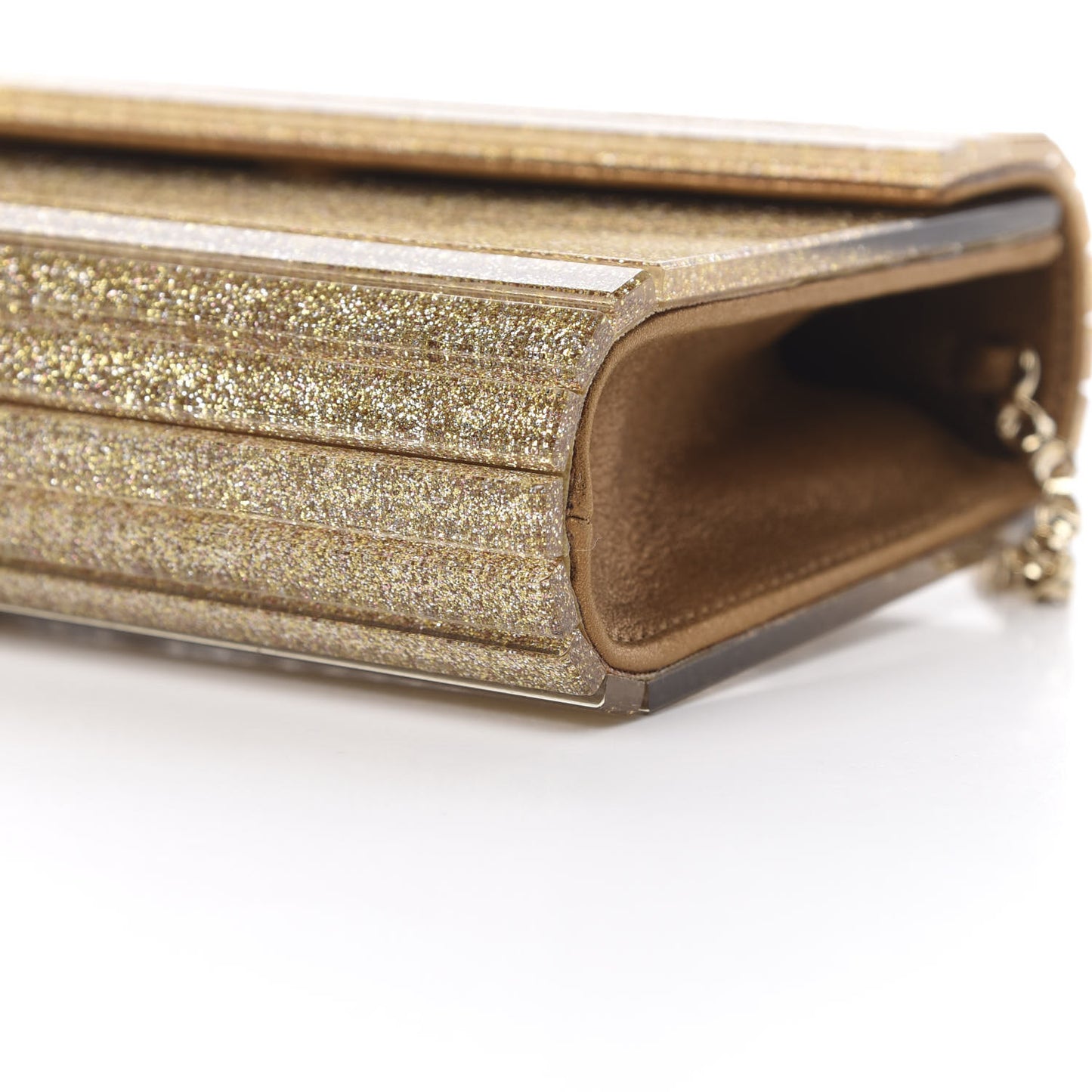 Acrylic Glitter Candy Clutch Gold