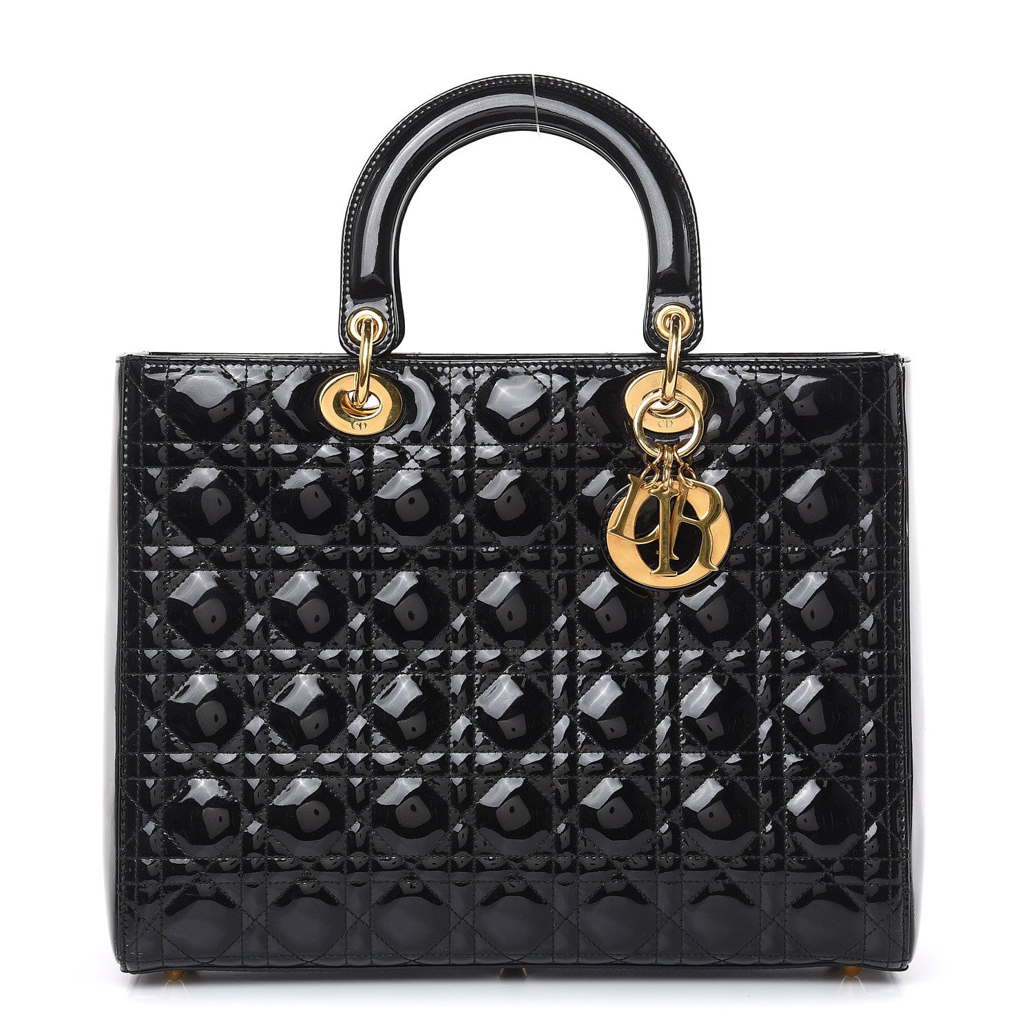 Christian Dior Patent Cannage Large Lady Dior Black 1 of 13